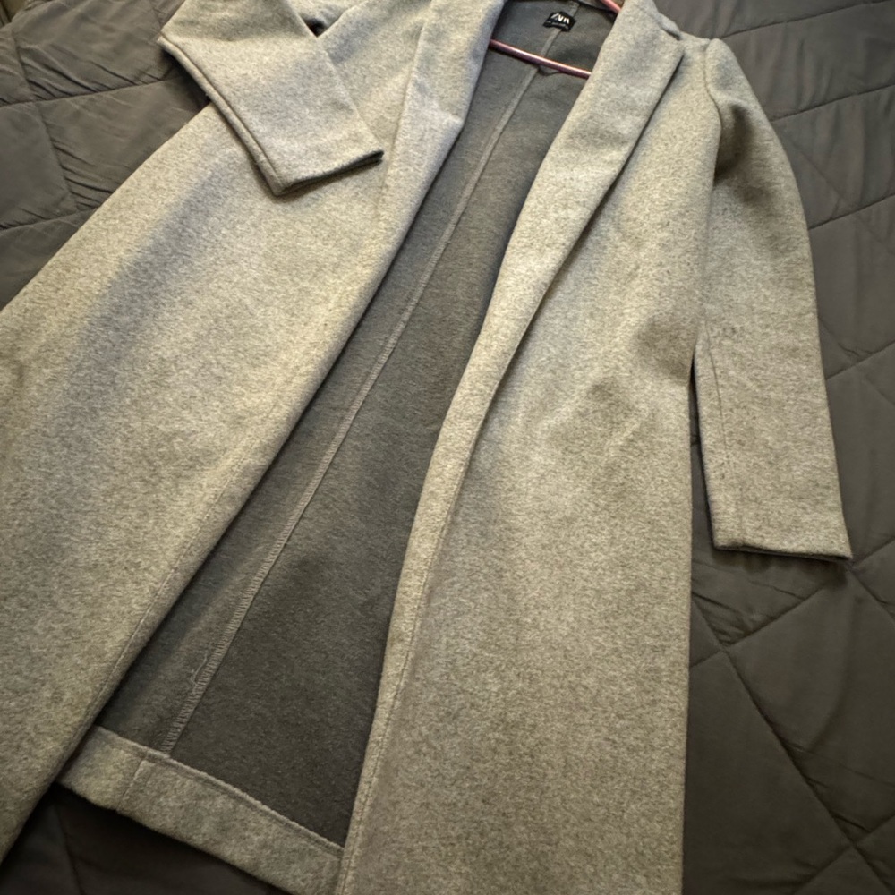 Zara Classic Gray Trench Coat - Picture 8 of 13